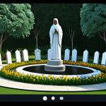 **

"A family-friendly virtual memorial space, featuring a 3D rendering of a peaceful garden. A group of diverse, fully clothed avatars are participating in an online memorial service. Modest attire, safe for work, appropriate content, perfect anatomy, correct proportions, well-formed hands, proper finger count, natural body proportions, professional digital art, high quality."

**