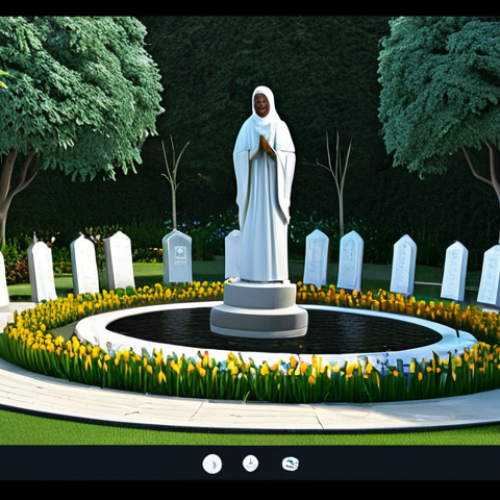 **

"A family-friendly virtual memorial space, featuring a 3D rendering of a peaceful garden. A group of diverse, fully clothed avatars are participating in an online memorial service. Modest attire, safe for work, appropriate content, perfect anatomy, correct proportions, well-formed hands, proper finger count, natural body proportions, professional digital art, high quality."

**
