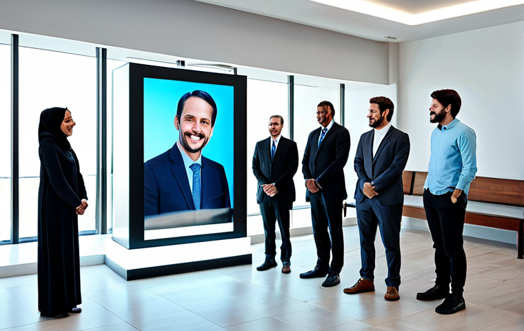 **

"A diverse group of people, fully clothed and in modest attire, gathered around a holographic memorial display. The display shows photos and videos of a deceased loved one. The scene takes place in a bright, modern living room. People are smiling and sharing stories. safe for work, appropriate content, professional rendering, family-friendly, perfect anatomy, correct proportions, well-formed hands, natural pose."

**